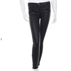 Current/Elliott Wax Coated Black Skinny Jeans Sz 26